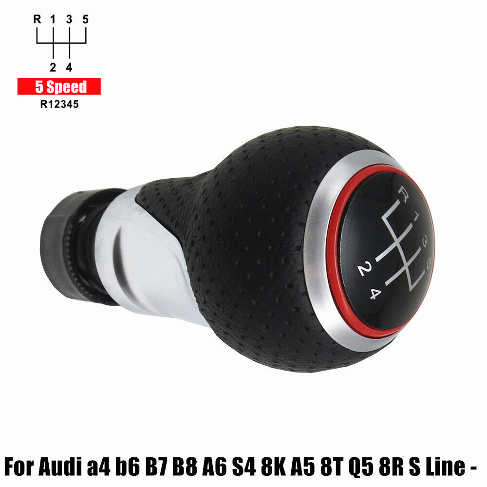 Car Speed Manual Gear Shift Knob For Audi A4 A5 Q5 8R Seat Leon MK1