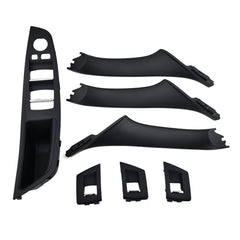 Black LHD 7pcs Interior Door Handle Panel Cover Trim for BMW 5 Series F10 F11 F18