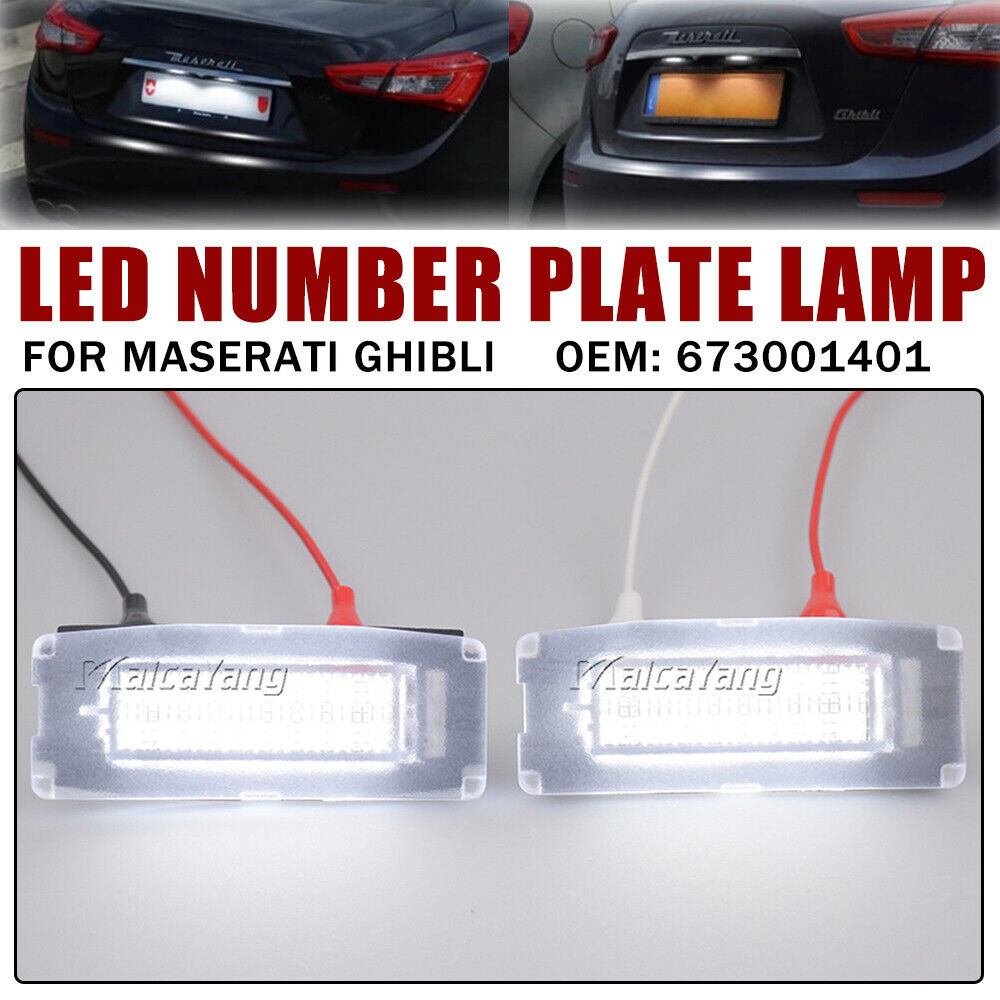 Maserati Ghibli M157 LED License Plate Light Tag Lamp 2014-2020