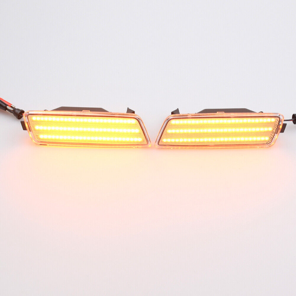 1 Pair Clear LED Front Side Marker Lights - Dynamic Fit For 2008 Volkswagen R32