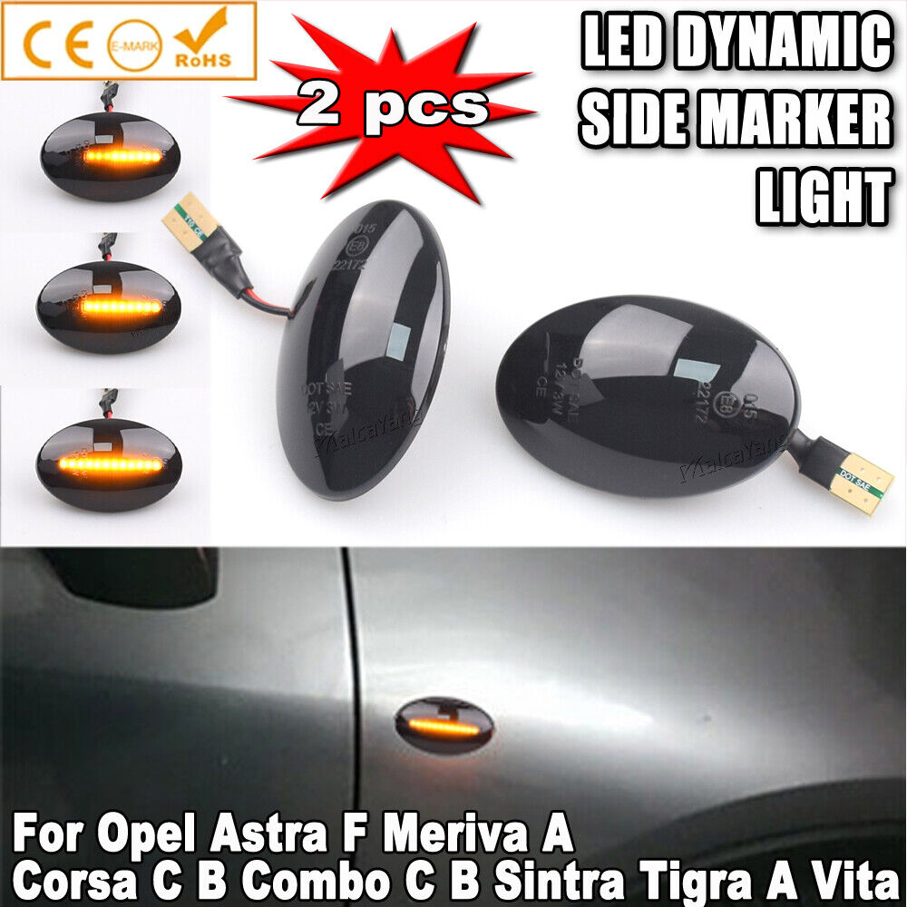 LED Front Side Marker Turn Signal Light for Pair Opel Astra F Combo B Tigra