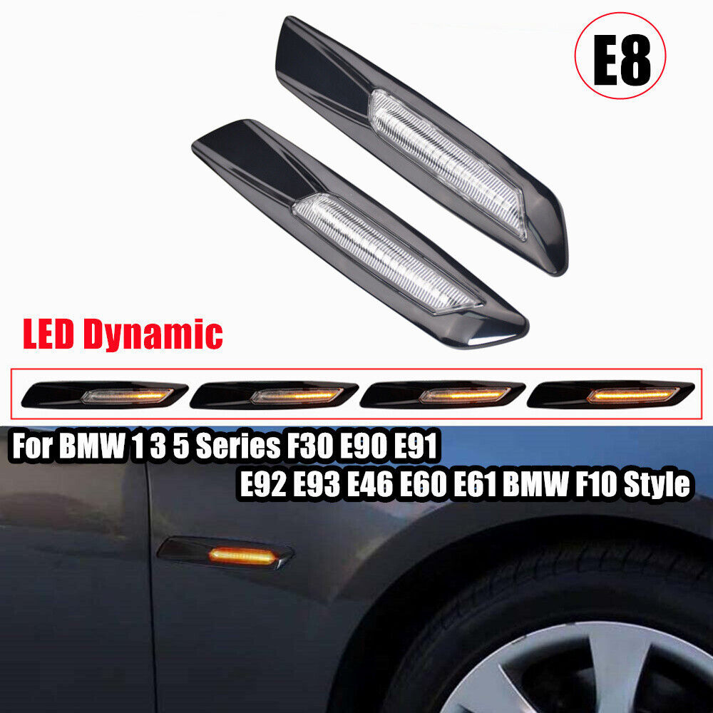 LED Dynamic Side Marker Light for BMW 1/3/5 Series Models E81/E82/E87/E88 F30/E90/E91