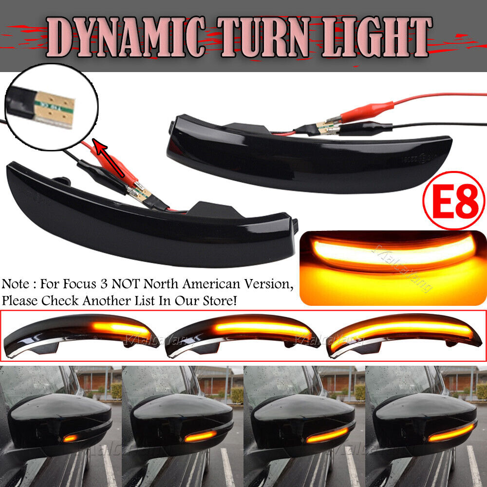 LED Sequential Side Marker Turn Signal Light for Ford Kuga Escape 2013-2018