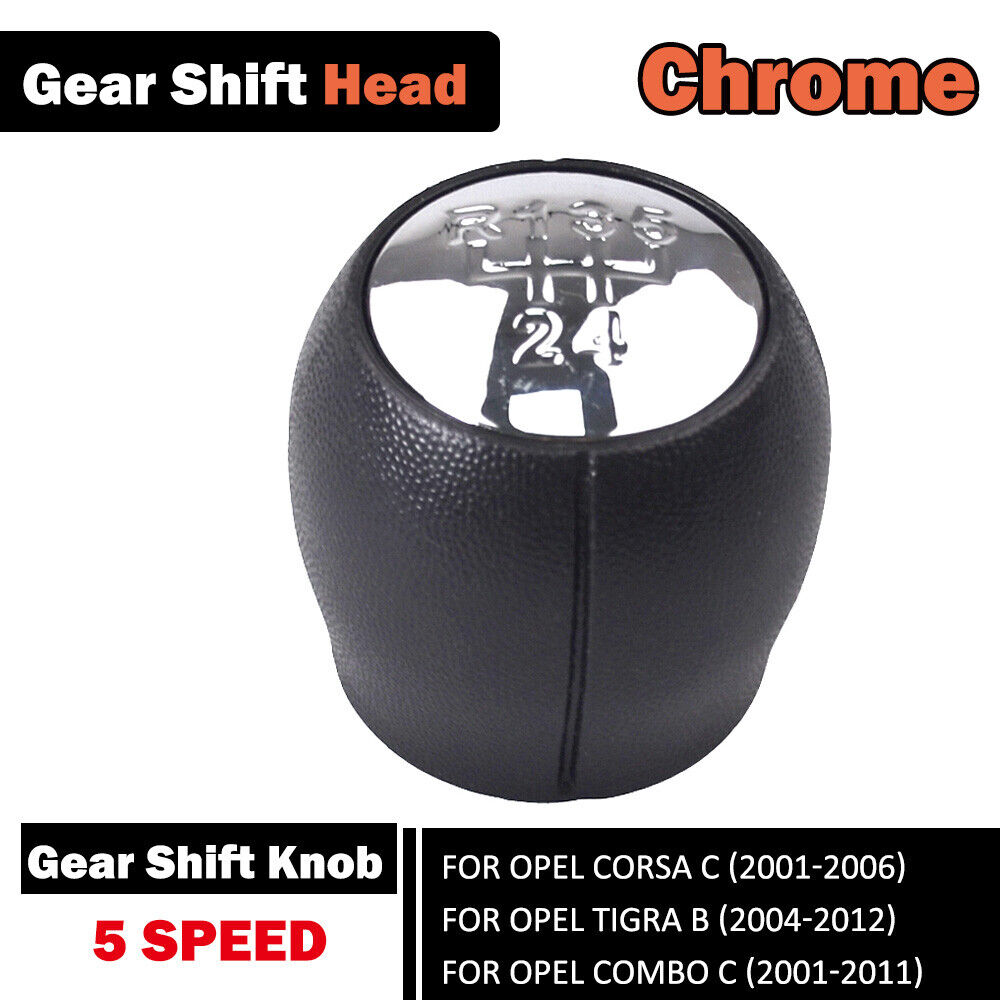 Opel CORSA C/TIGRA B/Combo C Silver Cover Gear Shift Knob MT-5 Speed