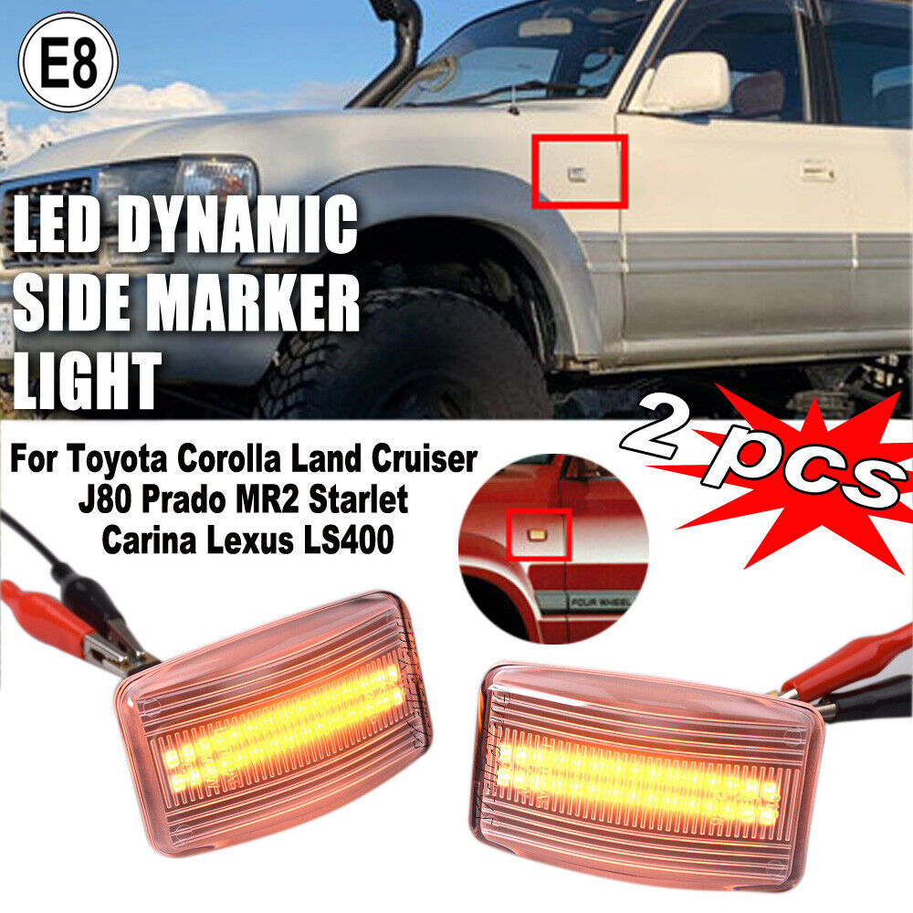 Clear Amber LED Dynamic Side Marker Light for Toyota Starlet (1989-1996)