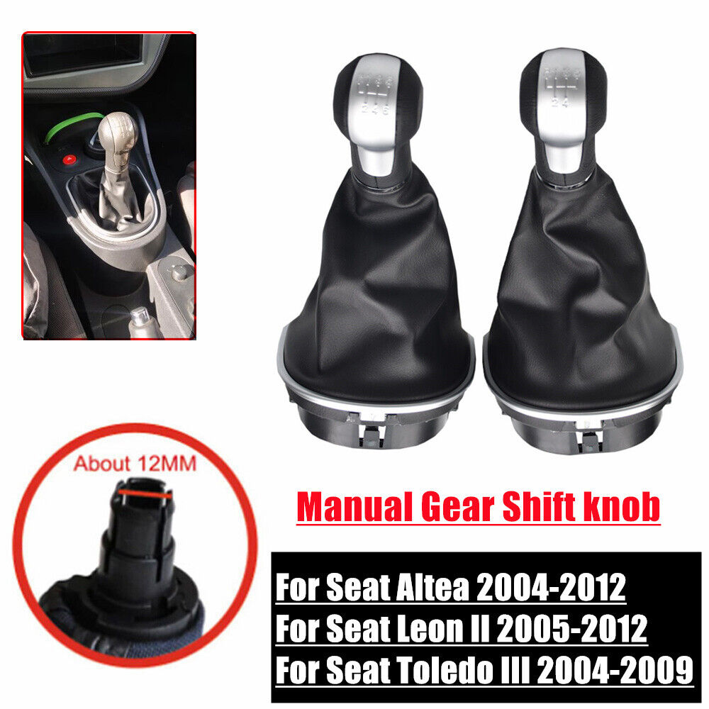 Gear Shift Knob Lever Shifter Cover For Seat Leon II Toledo