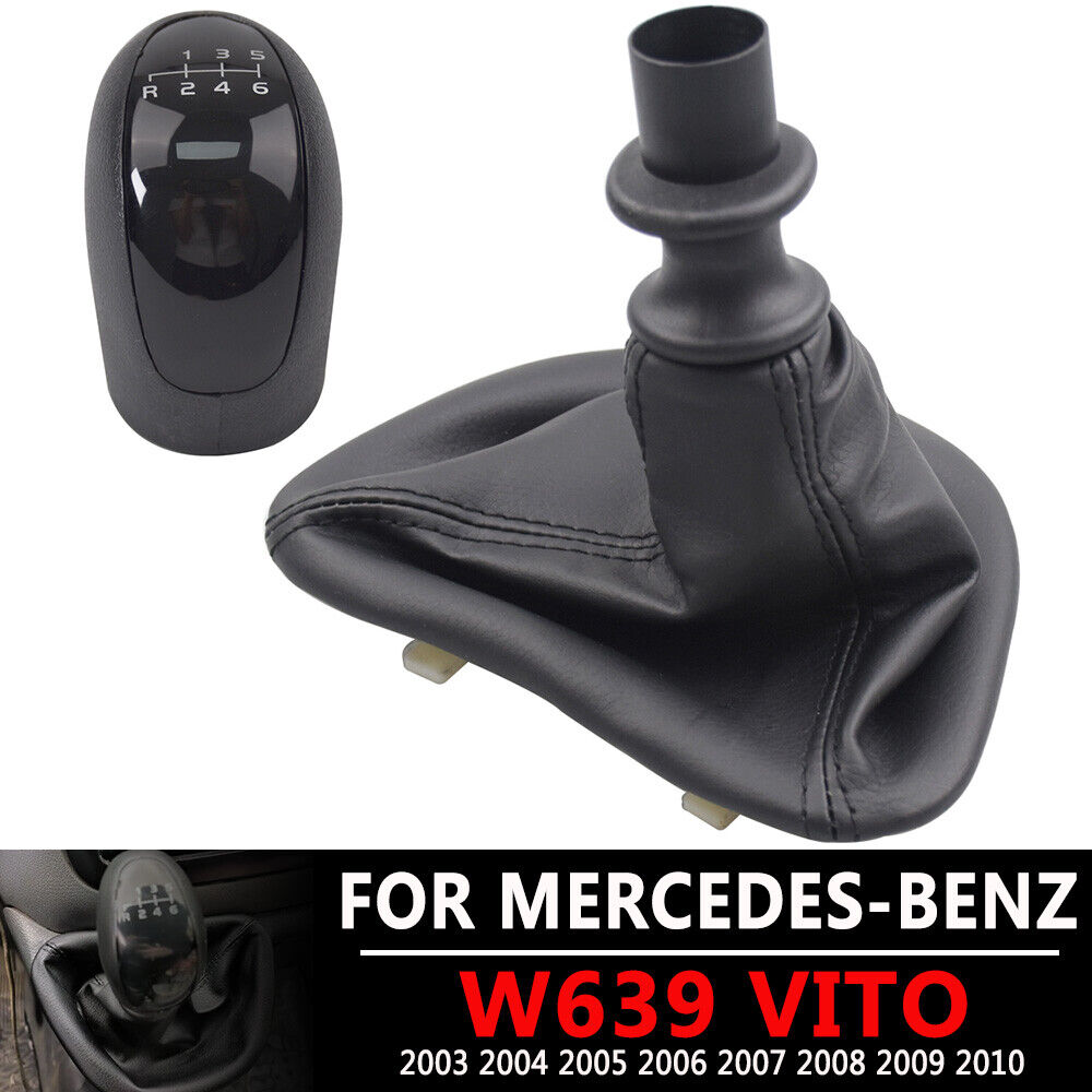 Black Gear Shift Knob Gaitor Boot for Mercedes-Benz W639 VITO Speed