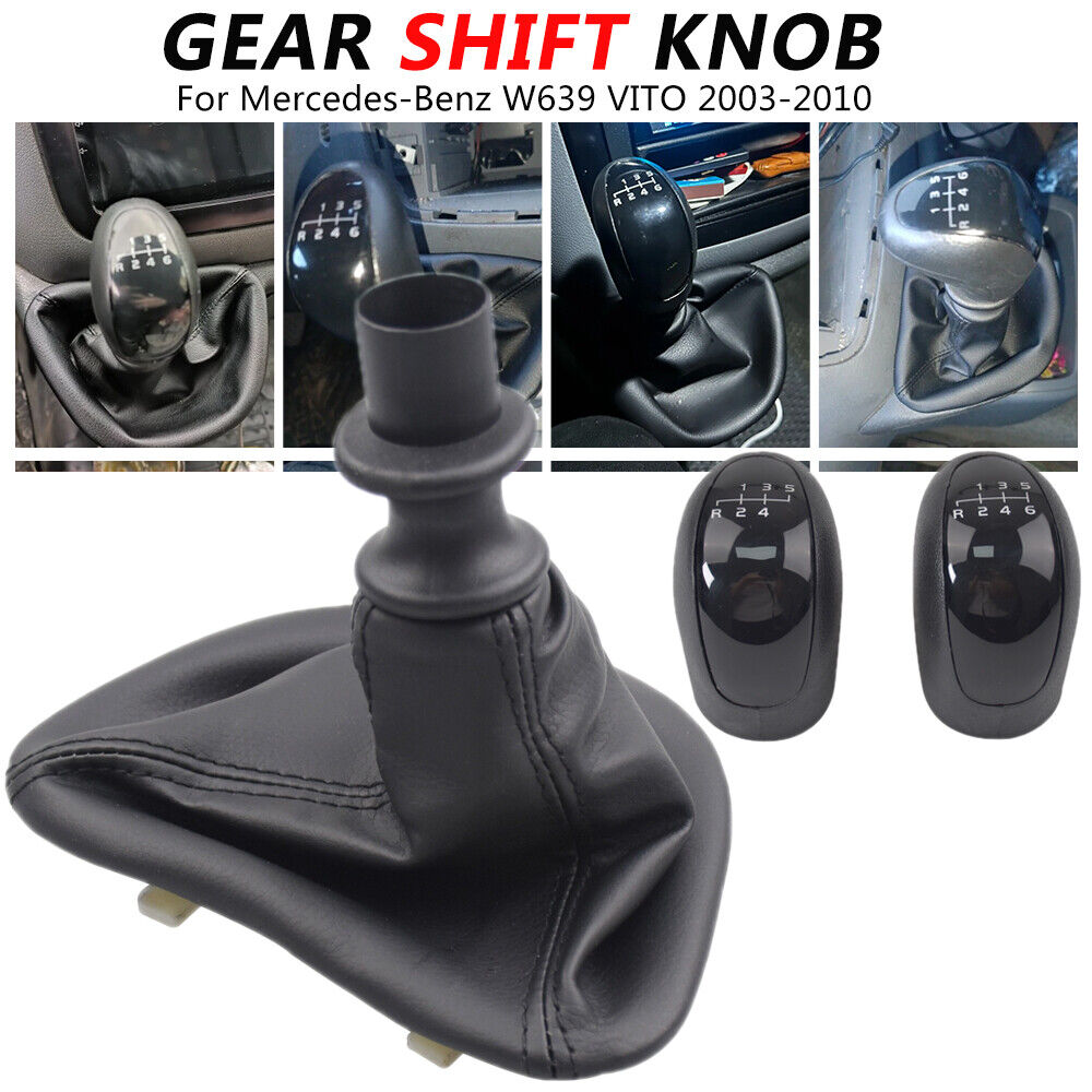 Black Gear Shift Knob Gaitor Boot for Mercedes-Benz W639 VITO Speed