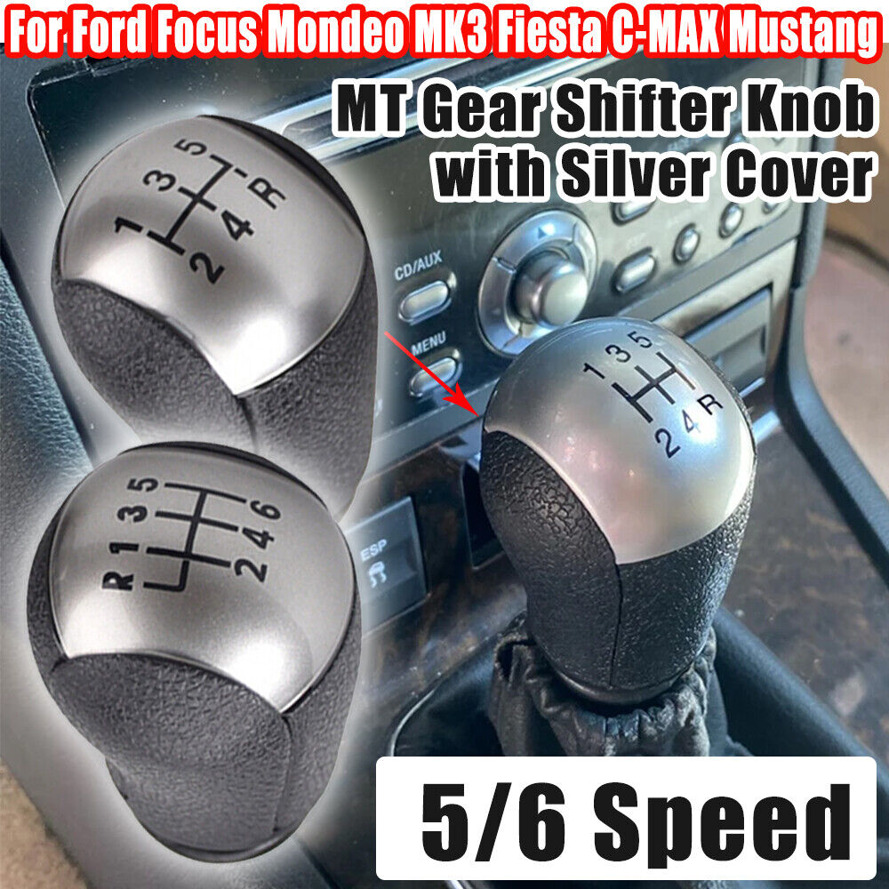 new 5 6 Speed Gear Shift Knob Fit For Ford Focus Mondeo MK3 Fiesta C-MAX Mustang