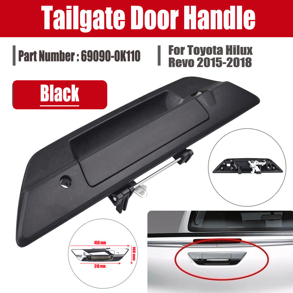 Black Tailgate Handle for Toyota Hilux Revo 2015-2018 with camera hole