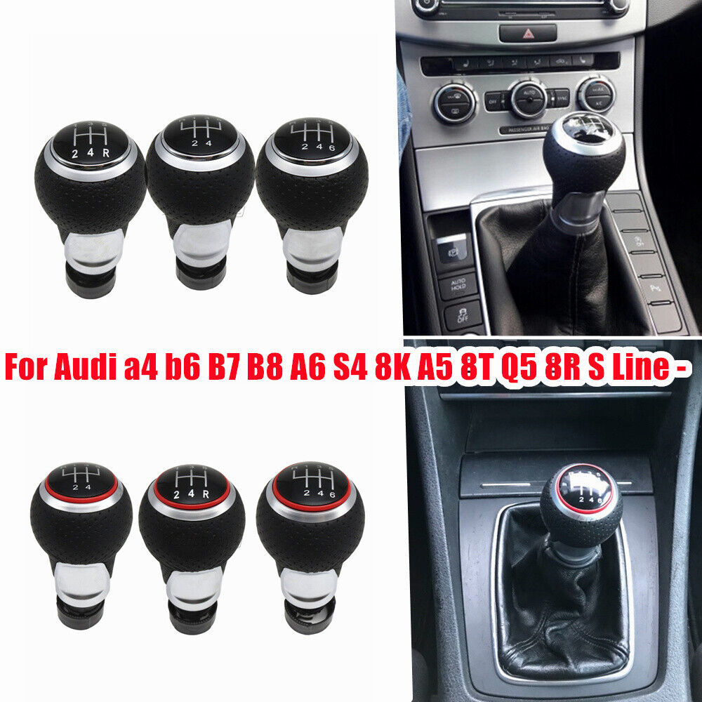 Car Speed Manual Gear Shift Knob For Audi A4 A5 Q5 8R Seat Leon MK1