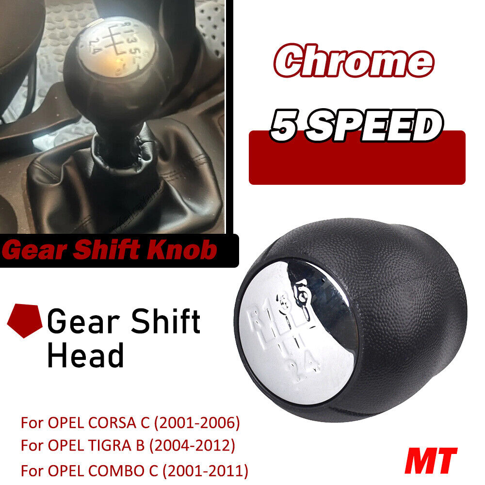 Opel CORSA C/TIGRA B/Combo C Silver Cover Gear Shift Knob MT-5 Speed