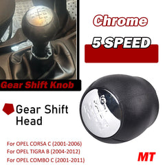 Opel CORSA C/TIGRA B/Combo C Silver Cover Gear Shift Knob MT-5 Speed