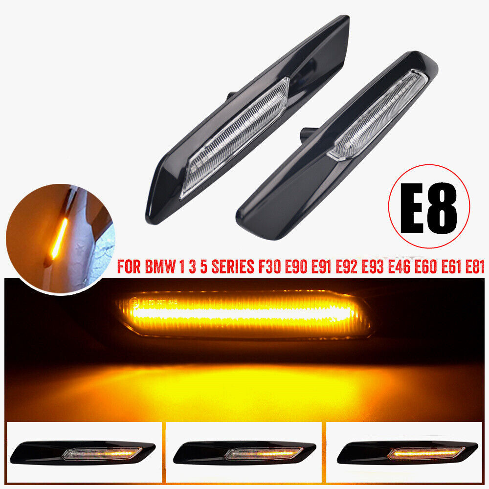 LED Dynamic Side Marker Light for BMW 1/3/5 Series Models E81/E82/E87/E88 F30/E90/E91