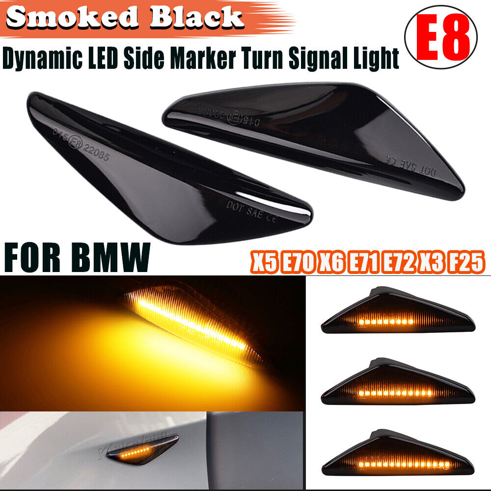 New LED Side Marker Turn Signal Light Dynamic For BMW X3/X5/E70/E71/E72