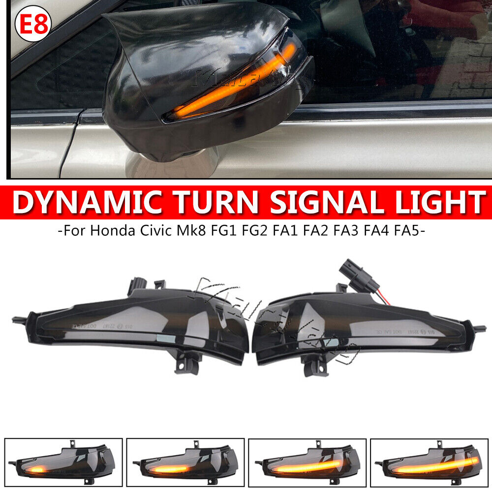 new For Honda Civic MK8 2005 06 07 08 09 10-2011 LED Sequential Turn Signal Light