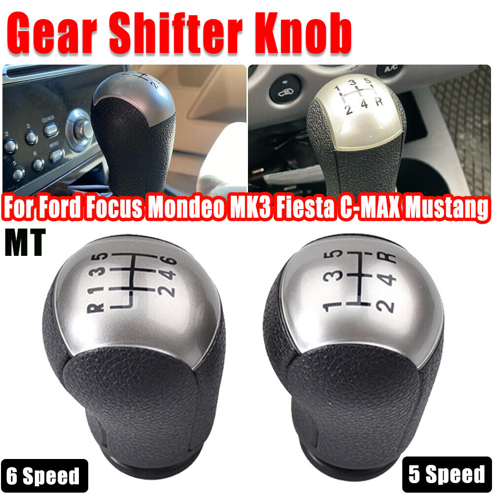 new 5 6 Speed Gear Shift Knob Fit For Ford Focus Mondeo MK3 Fiesta C-MAX Mustang