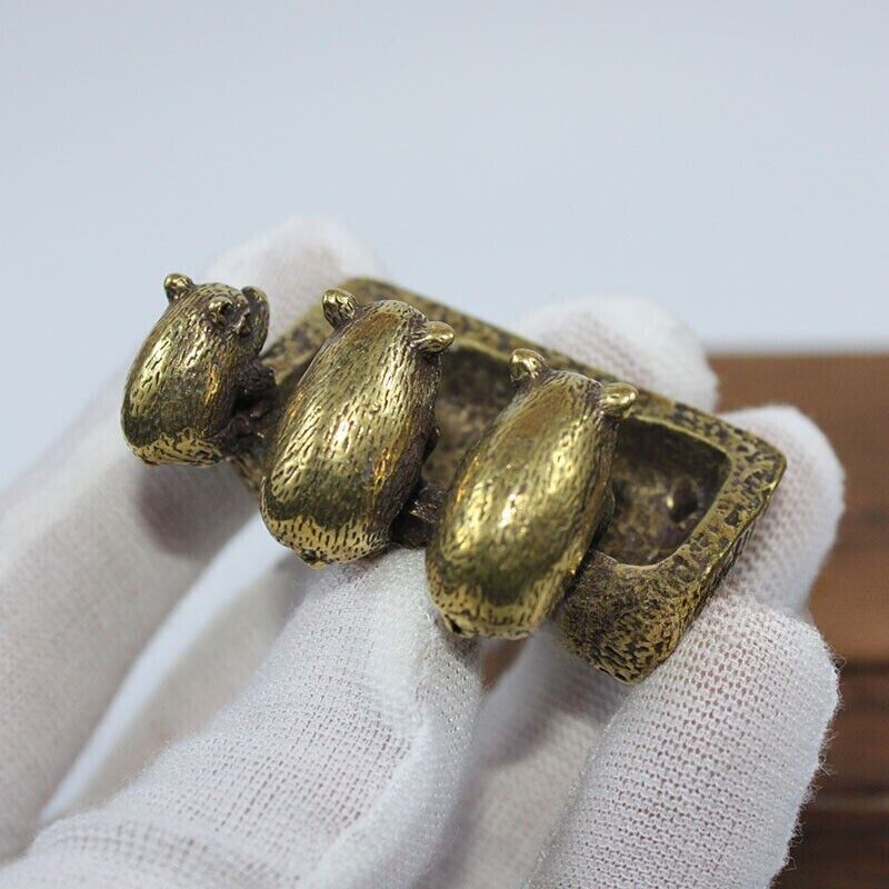 new Brass Pig Statue Ornament House Office Table Decoration Ashtray Statue Toy ，