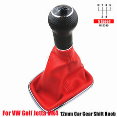 new Black Gear Shift Knob Red Gaiter Boot Cover For 1999-2004 Volkswagen Mk4  Bora