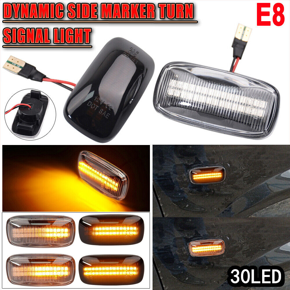 Black Clear LED Dynamic Side Marker Light - Nissan Maxima Almera 1995-2000