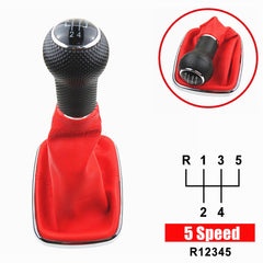 new Black Gear Shift Knob Red Gaiter Boot Cover For 1999-2004 Volkswagen Mk4  Bora