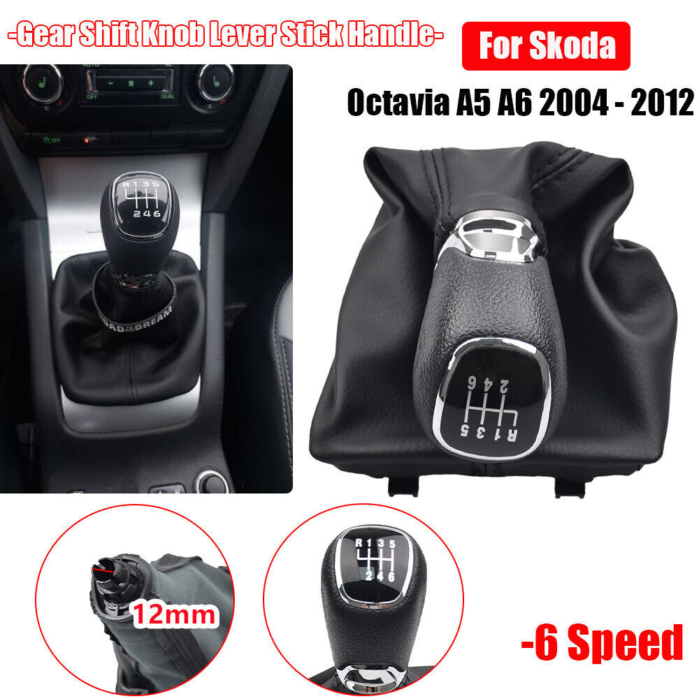 6 Speed Gear Shift Knob Lever Shifter for Skoda A5