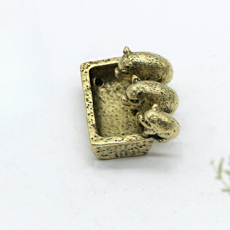 new Brass Pig Statue Ornament House Office Table Decoration Ashtray Statue Toy ，