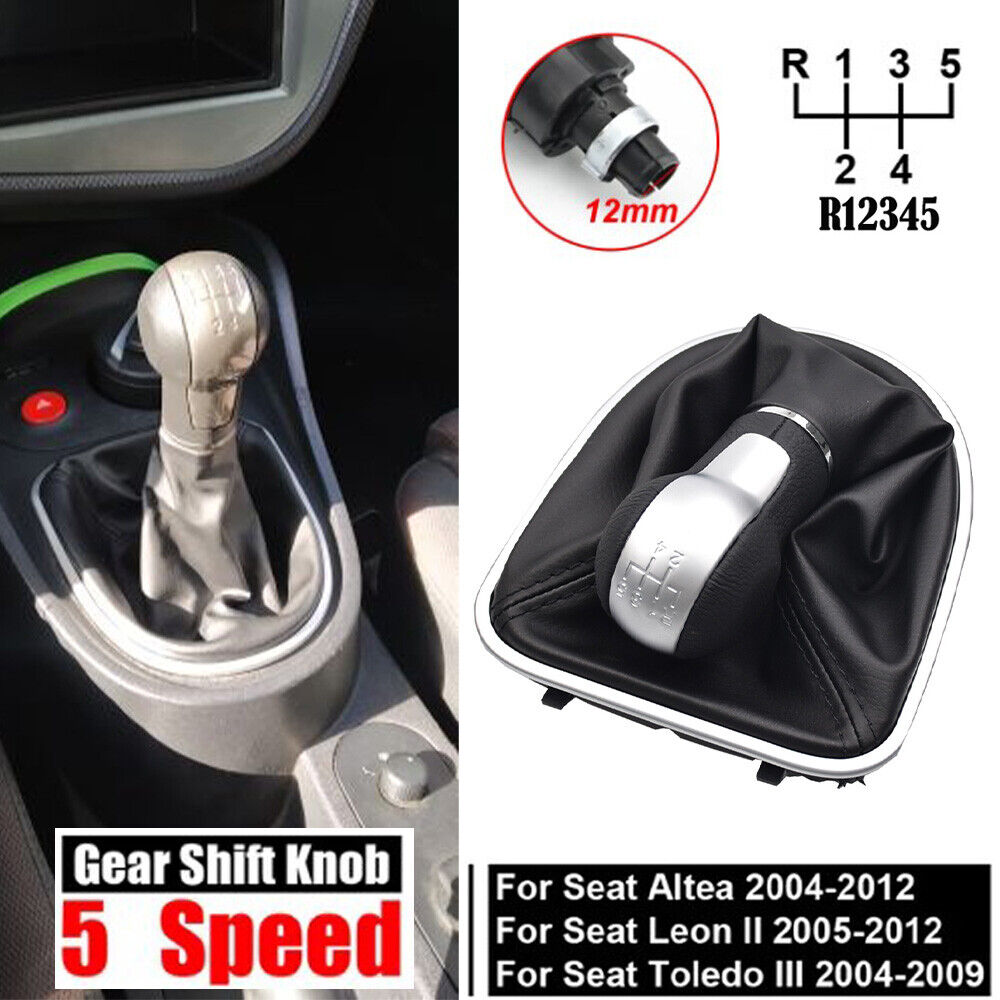 Gear Shift Knob Lever Shifter Cover For Seat Leon II Toledo