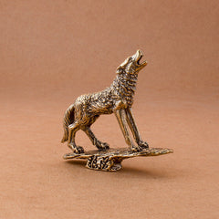 new  Brass Wolf Statue Ornament House Office Table Decoration Animal Statue Toy，