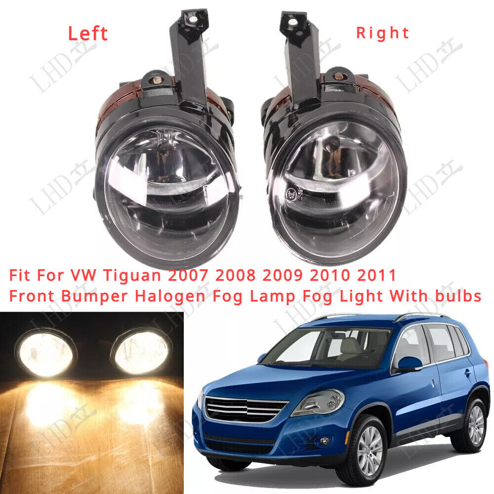 new  1 Pair Fog Lamp Light With Bulbs Fit For VW Tiguan 2007 2008 2009 2010 2011.