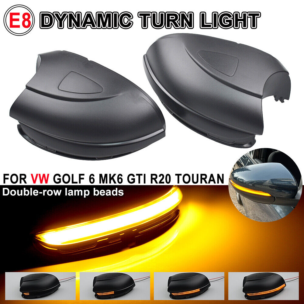 New For 2008-2014 VW Volkswagen Golf 6 Dynamic Turn Signal LED Side Light Sequential