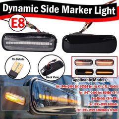 2x Turn Signal For Honda Civic CR-V 1997-2000 LED Dynamic Side Marker Light