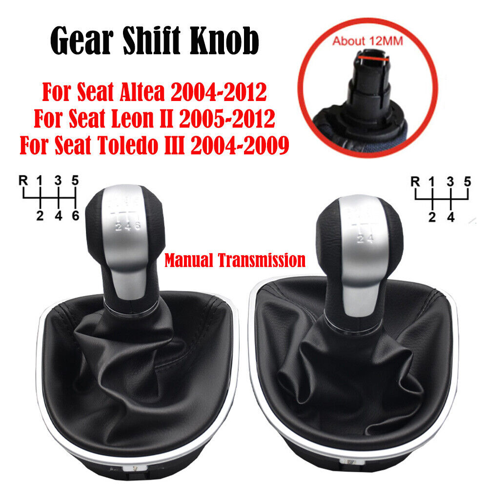 Gear Shift Knob Lever Shifter Cover For Seat Leon II Toledo