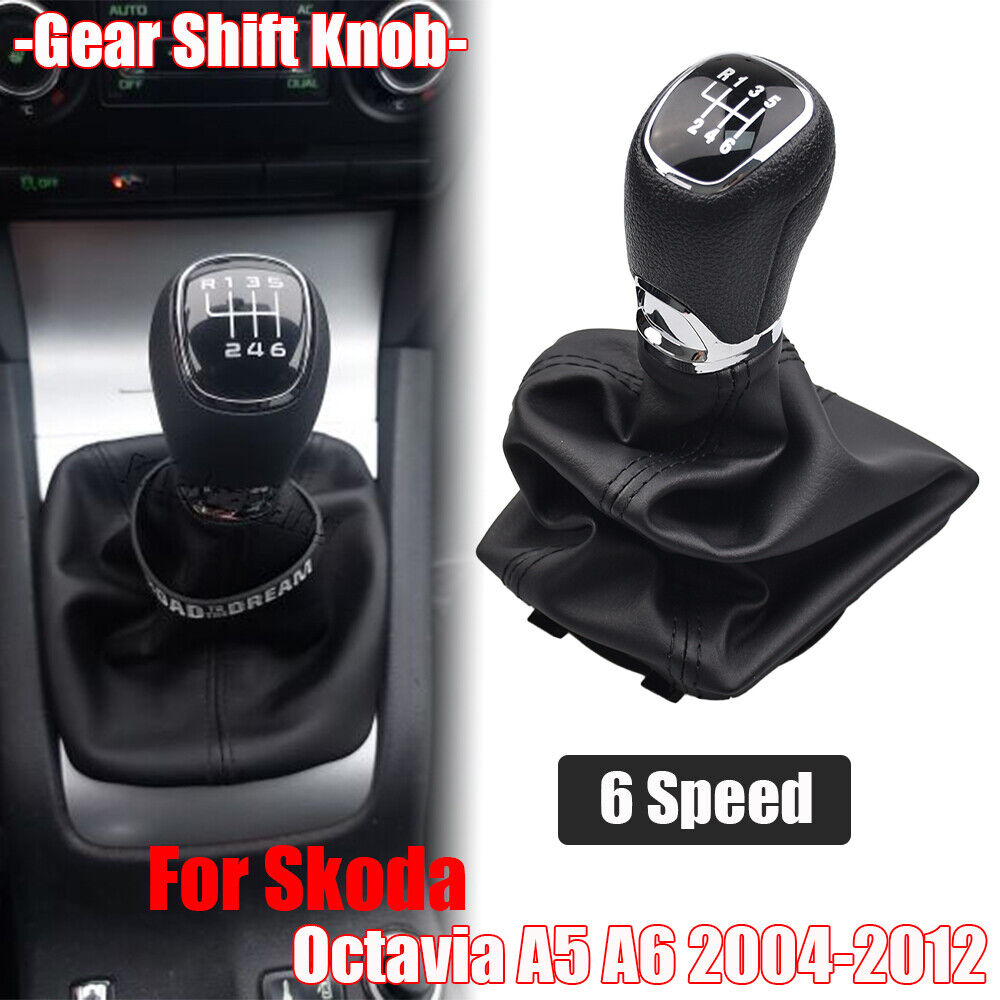 6 Speed Gear Shift Knob Lever Shifter for Skoda A5