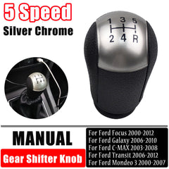 new 5 6 Speed Gear Shift Knob Fit For Ford Focus Mondeo MK3 Fiesta C-MAX Mustang