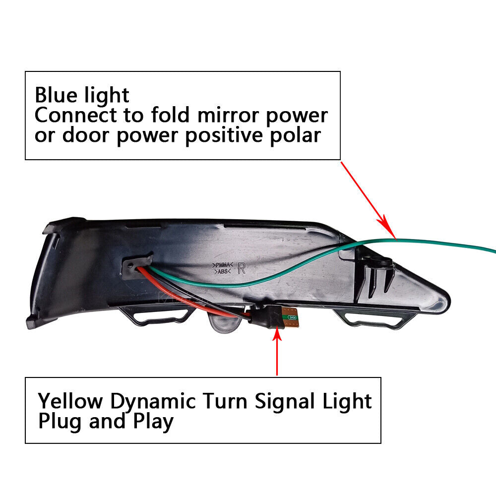 new Car LED Turn Signal Light Left and Right Side Mirror Indicator for Ford Fiesta MK8