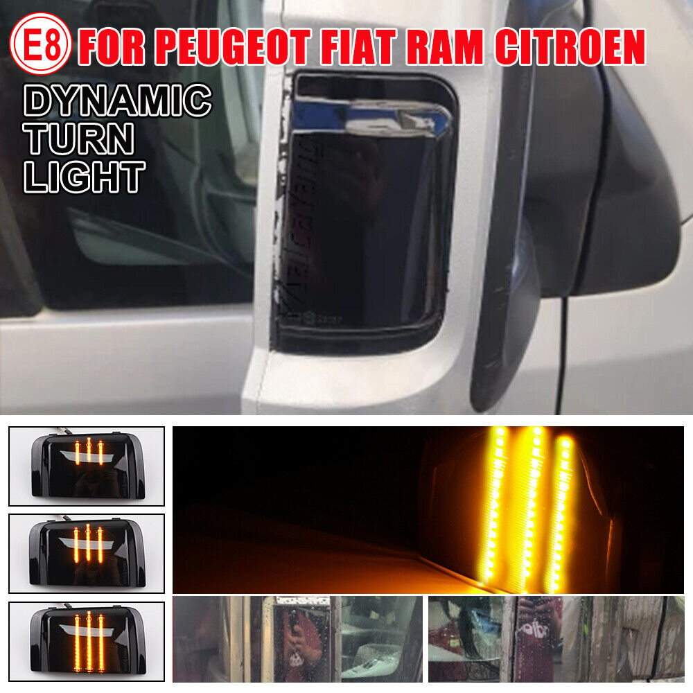 new Dynamic LED turn signal lights in three rows For Peugeot Boxer 2006 2007-2019