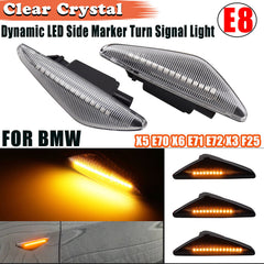 BMW X5 X6 E71 Crystal LED Left&Right Lamp Side Marker Light For 2008-2013