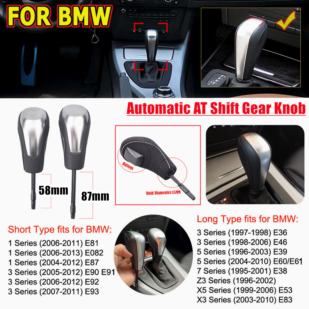 Car Automatic Gear Knob For BMW E81 E82 E87 E90 E91 E92 E93 E38 E39 E46