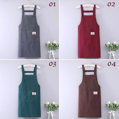 Apron Women Oil-Resistant Striped Apron Cotton Cross Back