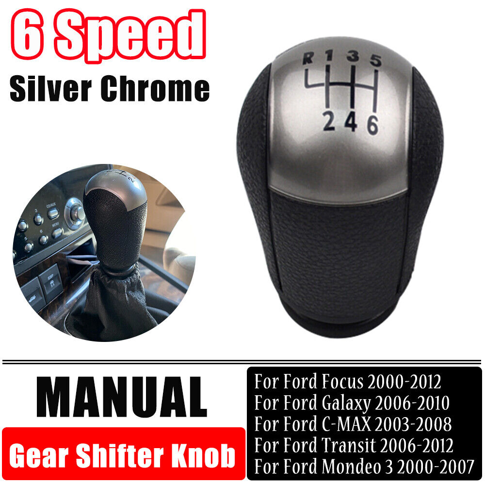 new 5 6 Speed Gear Shift Knob Fit For Ford Focus Mondeo MK3 Fiesta C-MAX Mustang