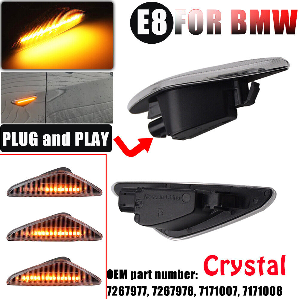 BMW X5 X6 E71 Crystal LED Left&Right Lamp Side Marker Light For 2008-2013