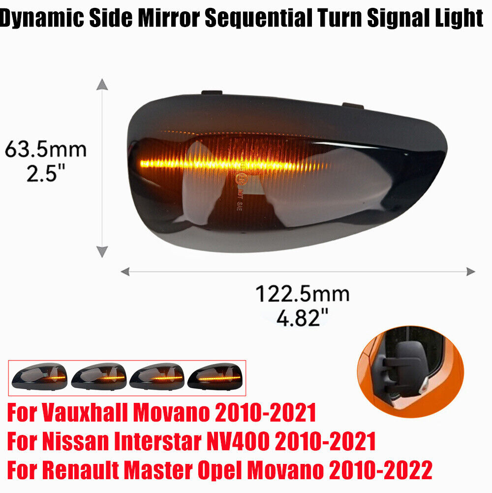 Renault Interstar LED Turn Signal Light with Dynamic Smoke Effect for Cars