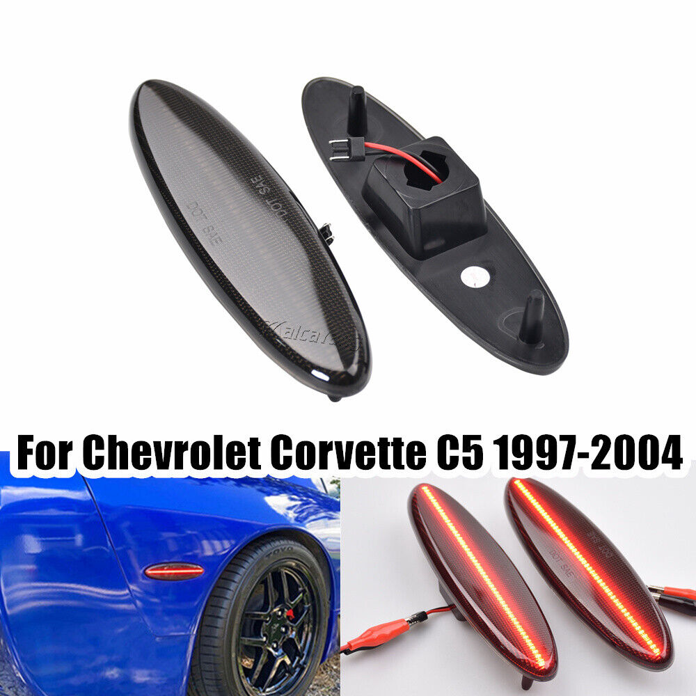 Smoked LED Rear Side Marker Light for Chevrolet Corvette C5 1997-2004