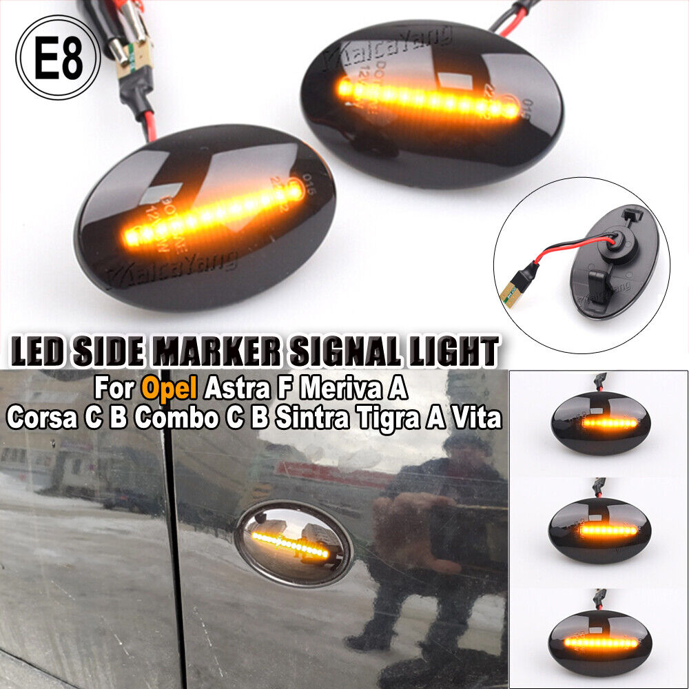 LED Front Side Marker Turn Signal Light for Pair Opel Astra F Combo B Tigra