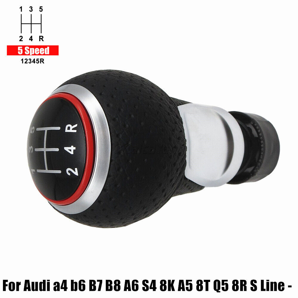 Car Speed Manual Gear Shift Knob For Audi A4 A5 Q5 8R Seat Leon MK1