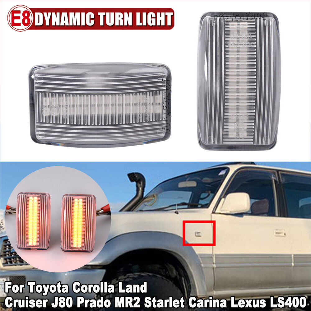 Clear Amber LED Dynamic Side Marker Light for Toyota Starlet (1989-1996)