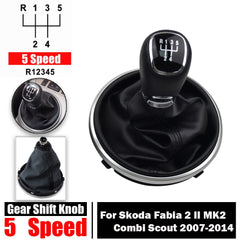 5-Speed MT Gear Shift Knob Stick Gaiter Boot Cap Fit For Skoda Fabia