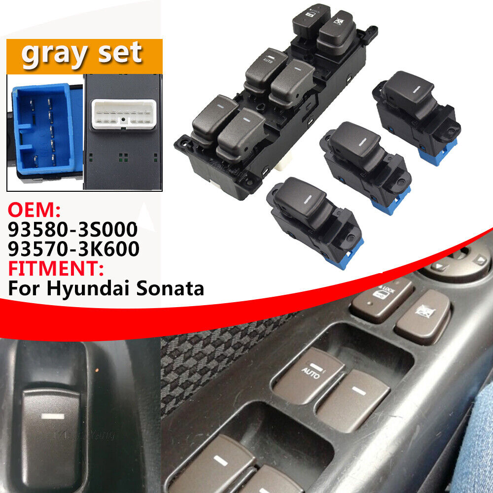 4-Piece Car Power Window Switch Control Buttons for Hyundai Sonata GLS