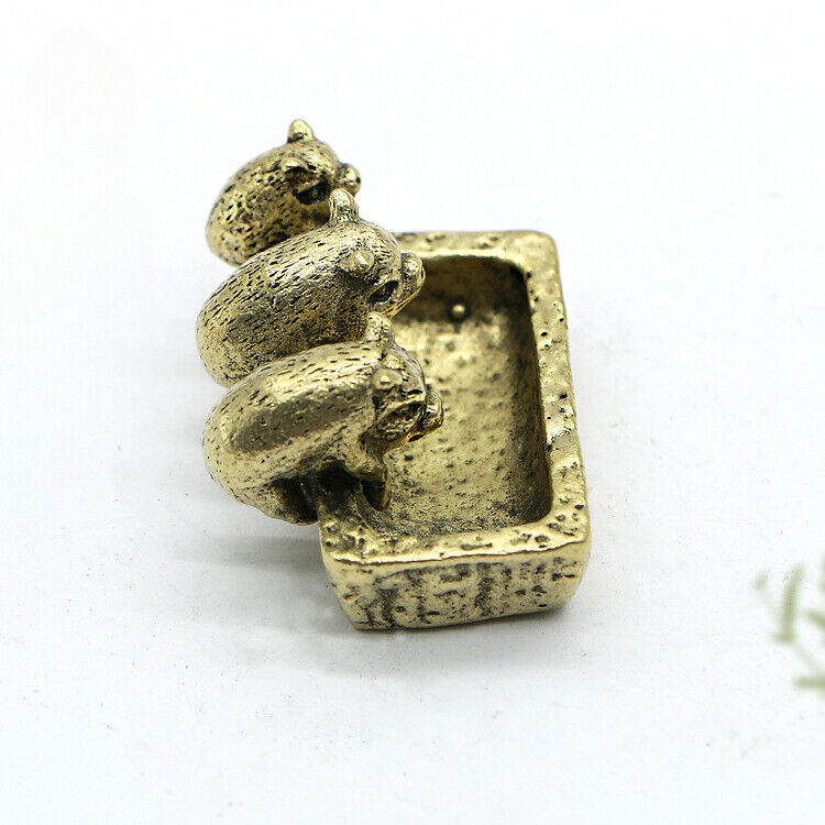 new Brass Pig Statue Ornament House Office Table Decoration Ashtray Statue Toy ，